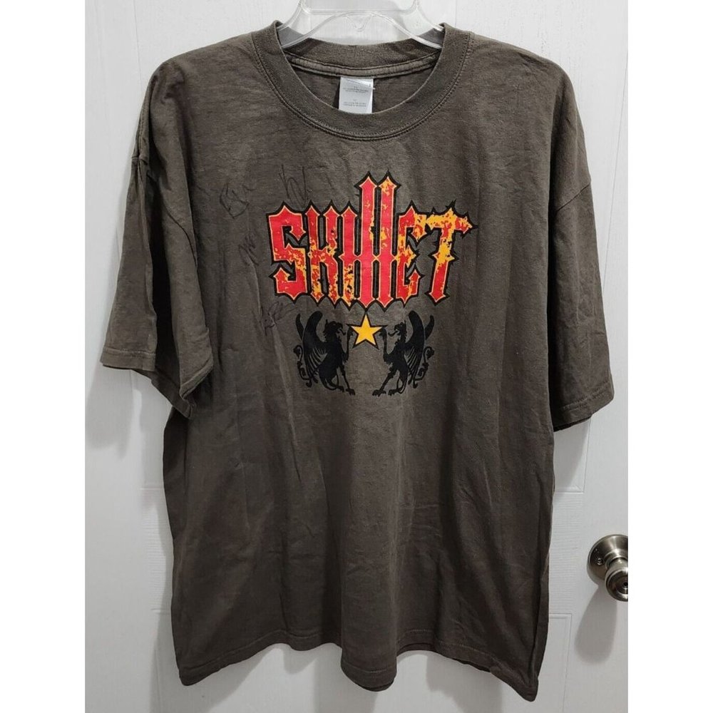 Skillet‎ Signed Autographed Christian Rock Band Concert Tour Merch Shirt Size XL